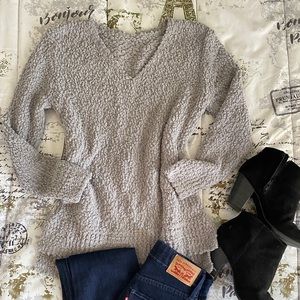 Fuzzy knit Sherpa sweater